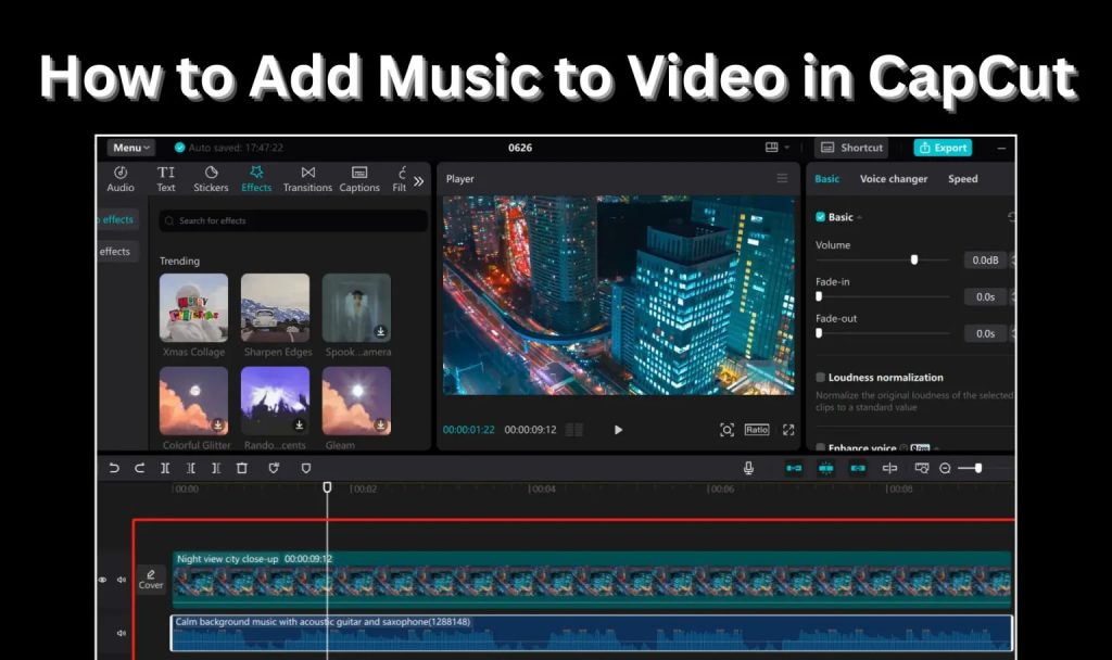 Add Music Video CapCut