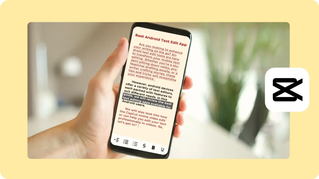 CapCut Android Text Edit