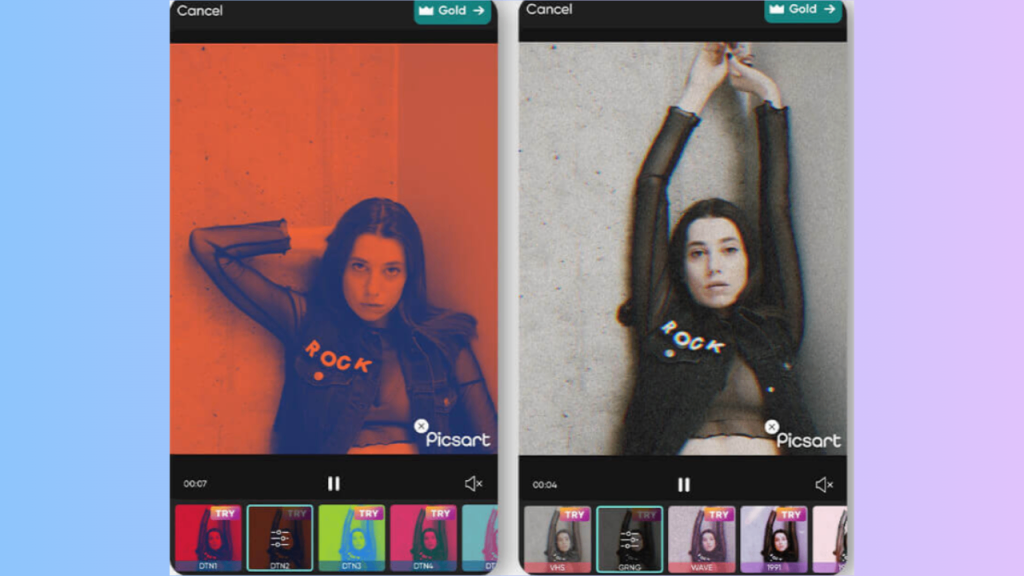 PicsArt CapCut Photo Filter Apps interface
